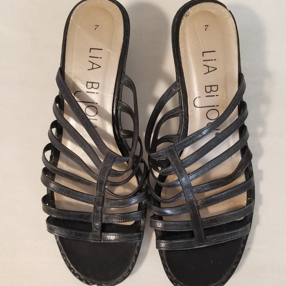 Lia Bijou Open Toe Style Square Heel Shoes - 7
